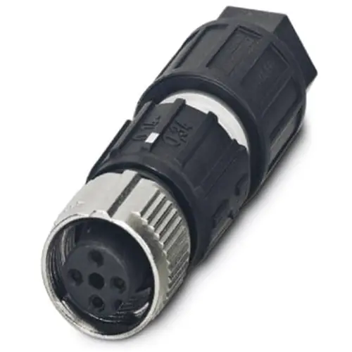 Kupplung, M12, 4-polig, Schneidklemmanschluss, Schraubverriegelung, gerade, 1521588 Zertifiziert