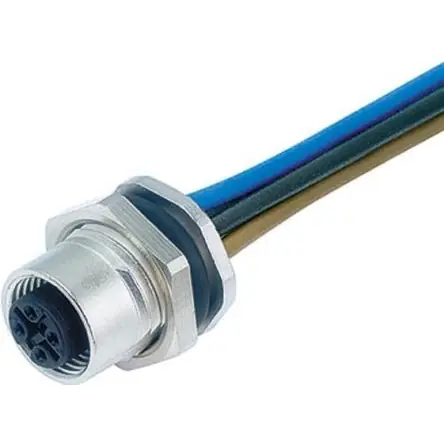 Einbaubuchse, M12, 5-polig, Litzenanschluss, Schraubverriegelung, gerade, 09 3442 87 05 Top-Seller