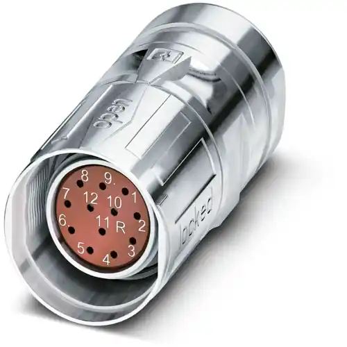 Kupplung, M23, 12-polig, Crimpanschluss, SPEEDCON-Verriegelung, gerade, 1243590 Wochenendangebot