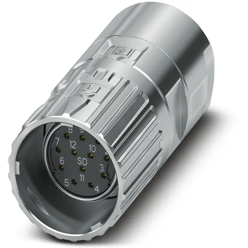Kupplung, M23, 12-polig, Crimpanschluss, ONECLICK-Schnellverriegelung, gerade, 1069322 Neue Kollektion
