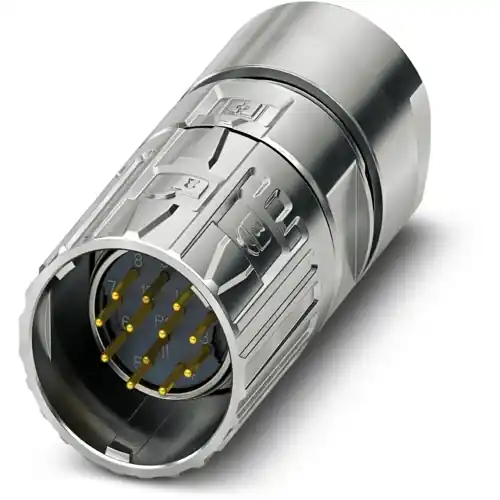 Stecker, M23, 12-polig, Crimpanschluss, ONECLICK-Schnellverriegelung, gerade, 1629163 Bestseller