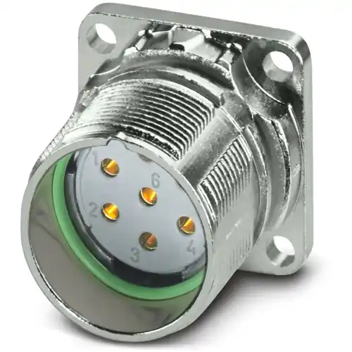 Aufbaubuchse, M23, 7-polig, Crimpanschluss, Standard-/ONECLICK-Schnellverriegelung, gerade, 1629093 Echt