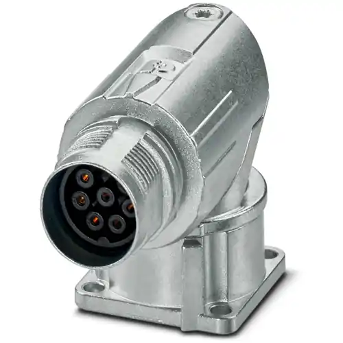 Neue Ware Aufbaubuchse, M17, 8-polig, Crimpanschluss, Standard-/ONECLICK-Schnellverriegelung, abgewinkelt, 1628506