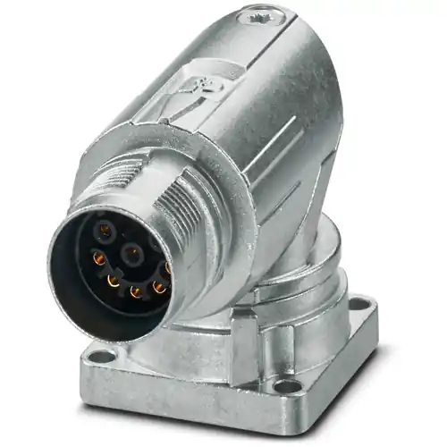 Geprüft Aufbaubuchse, M17, 8-polig, Crimpanschluss, Standard-/ONECLICK-Schnellverriegelung, abgewinkelt, 1628524