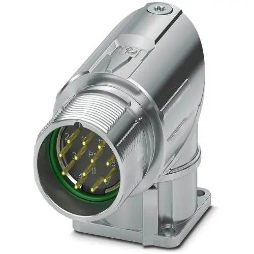 Aufbaustecker, M23, 9-polig, Crimpanschluss, Standard-/ONECLICK-Schnellverriegelung, abgewinkelt, 1341930 Wochenendangebot