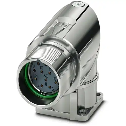 Aufbaubuchse, M23, 6-polig, Crimpanschluss, Standard-/ONECLICK-Schnellverriegelung, abgewinkelt, 1341934 Rabatt