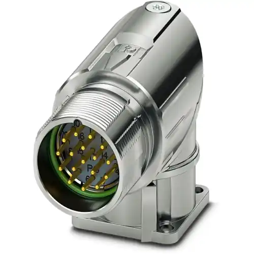 Aufbaustecker, M23, 17-polig, Crimpanschluss, Standard-/ONECLICK-Schnellverriegelung, abgewinkelt, 1628496 Zertifiziert