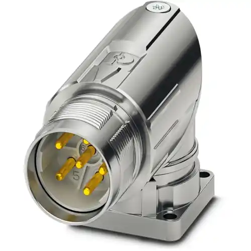 Highlight Aufbaustecker, M23, 6-polig, Crimpanschluss, Standard-/ONECLICK-Schnellverriegelung, abgewinkelt, 1628485