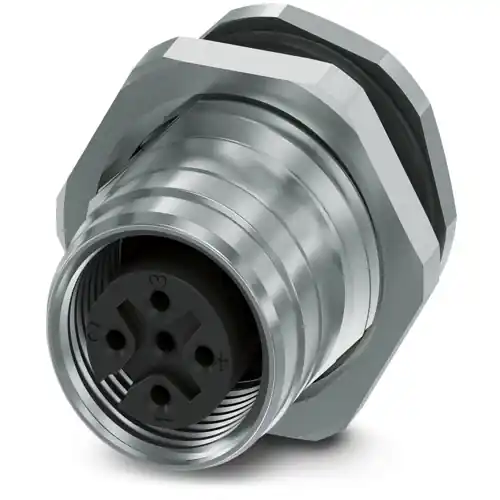 Expressversand Einbaubuchse, M12, 5-polig, Lötanschluss, Push-Pull, gerade, 1238100