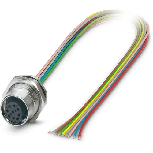 Markenprodukt Einbaubuchse, M12, 8-polig, Litzenanschluss, SPEEDCON-Verriegelung, gerade, 1239959