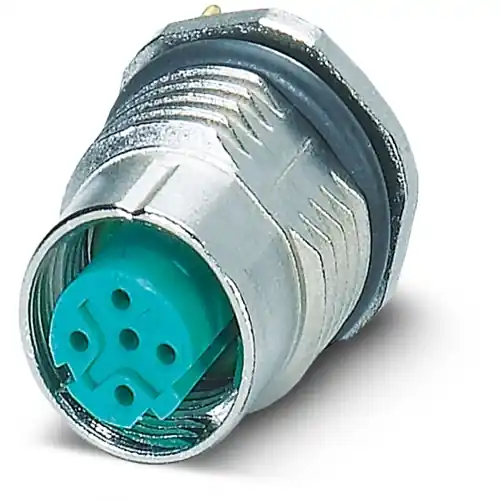 Markenprodukt Einbaubuchse, M12, 4-polig, Lötstifte, SPEEDCON-Verriegelung, gerade, 1239817