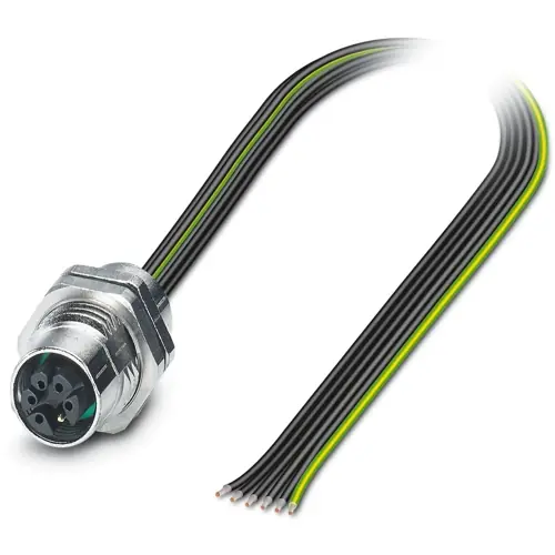 Einbaubuchse, M12, 6-polig, Litzenanschluss, gerade, 1239089 Jetzt Bestellen