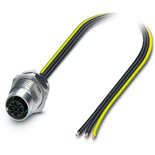 Top-Seller Einbaubuchse, M12, 3-polig, Litzenanschluss, gerade, 1238906