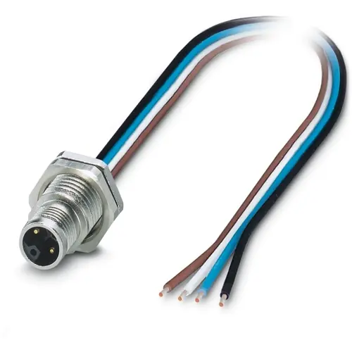 Einbaustecker, M12, 4-polig, Litzenanschluss, gerade, 1239519 Aktuell