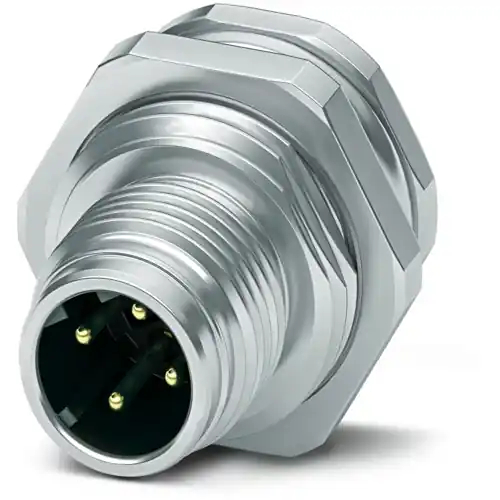 Einbaustecker, M12, 4-polig, Lötanschluss, Push-Pull, gerade, 1027680 Echt