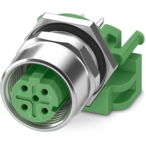 Garantierte Lieferung Einbaubuchse, M12, 4-polig, Lötstifte, gerade, 1396602