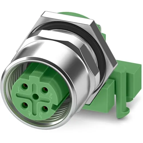 Einbaubuchse, M12, 4-polig, Lötstifte, gerade, 1396603 Meistverkauft