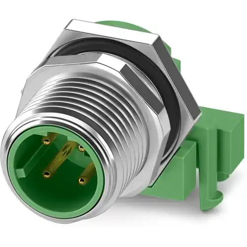 Sonderangebot Einbaustecker, M12, 4-polig, Lötstifte, abgewinkelt, 1396620