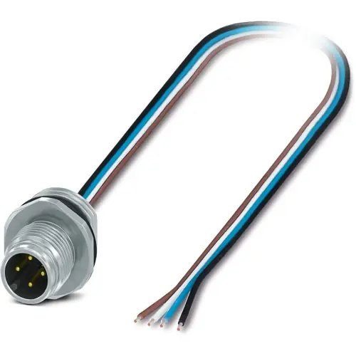 Einbaustecker, M12, 4-polig, Litzenanschluss, Push-Pull, gerade, 1108117 Solange Der Vorrat Reicht