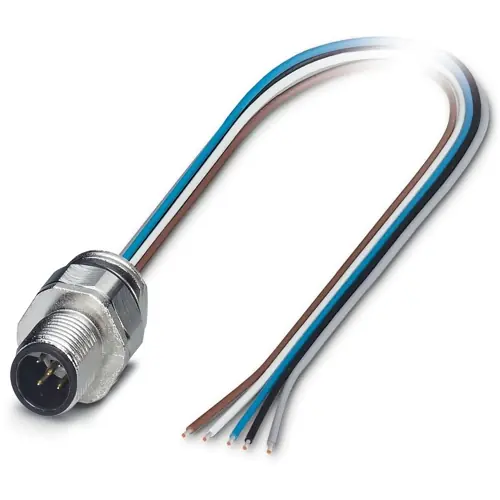 Einbaustecker, M12, 5-polig, Litzenanschluss, gerade, 1239870 Sichere Zahlung