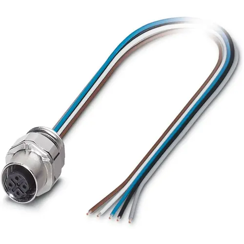 Markenprodukt Einbaubuchse, M12, 5-polig, Litzenanschluss, SPEEDCON-Verriegelung, gerade, 1239874