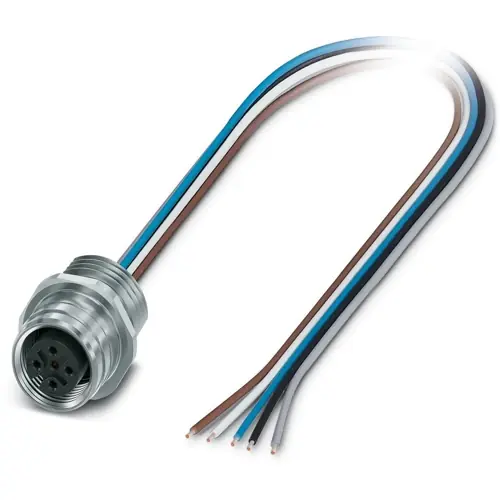 Einbaubuchse, M12, 8-polig, Litzenanschluss, Push-Pull, gerade, 1432249 Neue Ware