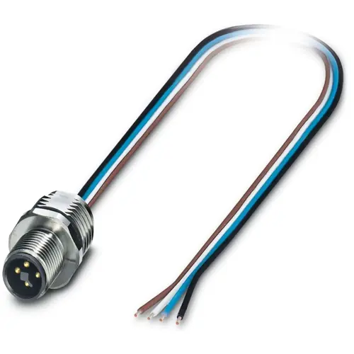 Super-Preis Einbaustecker, M12, 4-polig, Litzenanschluss, gerade, 1239446