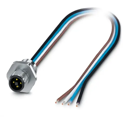 Einbaustecker, M12, 4-polig, Litzenanschluss, gerade, 1238904 Preis Gesenkt
