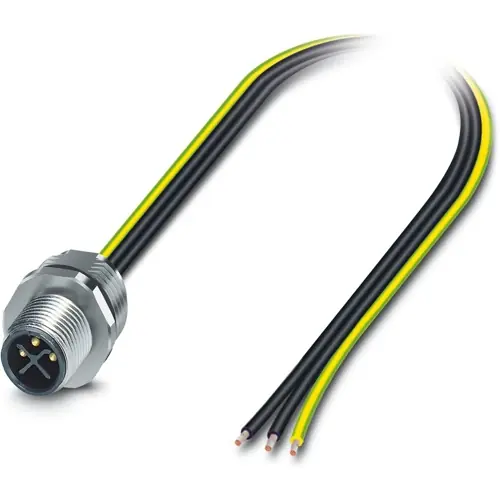 Einbaustecker, M12, 3-polig, Litzenanschluss, gerade, 1238909 Mega-Angebot