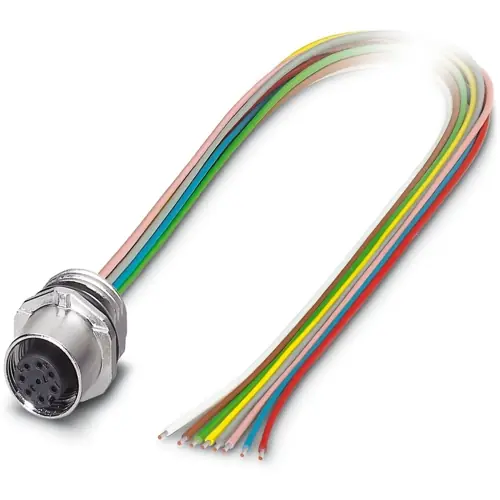 Einbaubuchse, M12, 8-polig, Litzenanschluss, SPEEDCON-Verriegelung, gerade, 1237416 Abverkauf
