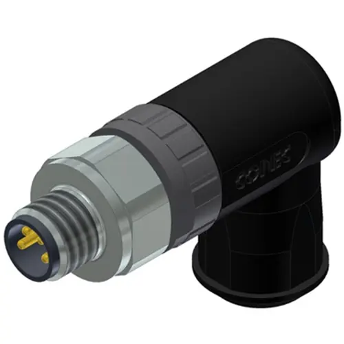 Heißes Angebot Stecker, M8, 4-polig, Schraubanschluss, Schraubverriegelung, abgewinkelt, 42-00027