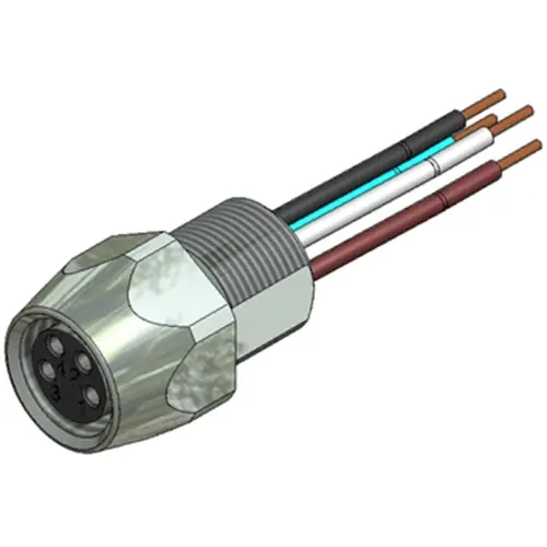 Einbaubuchse, M8, 4-polig, Litzenanschluss, Schraubverriegelung, gerade, 42-01001 Sofort Bestellen