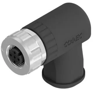 Kupplung, M12, 4-polig, Schraubanschluss, Schraubverriegelung, abgewinkelt, 43-00096 Solange Der Vorrat Reicht