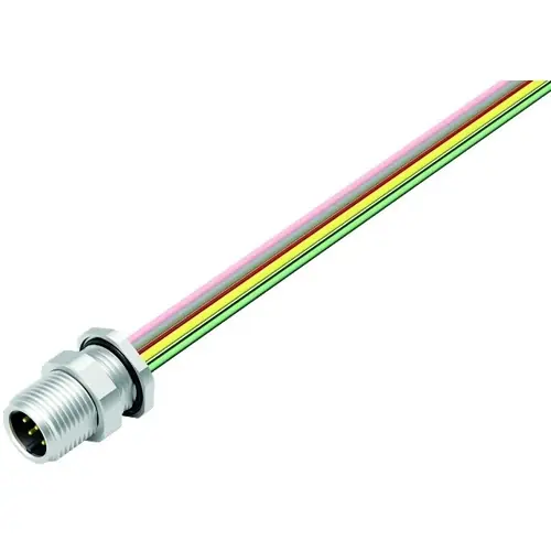 Einbaustecker, M12, 8-polig, Litzenanschluss, Schraubverriegelung, gerade, 76 1031 1011 00008-0200 Finale Aktion