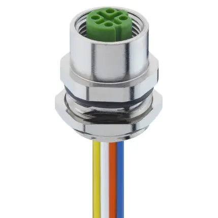 Billig Einbaubuchse, M12, 4-polig, gerade, 1220 04D T16CW 0,5M