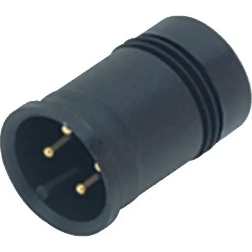 Markenware Einbaustecker, M12, 4-polig, Lötanschluss, Schraubverriegelung, gerade, 09 0431 71 04