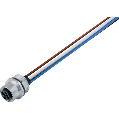 Einbaubuchse, M12, 4-polig, Litzenanschluss, Schraubverriegelung, gerade, 09 0632 700 04 Kostenloser Versand