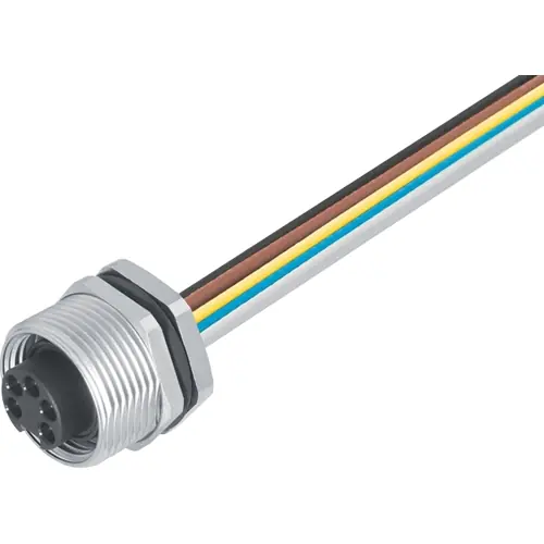 Markenprodukt Einbaubuchse, 7/8", 4-polig, Litzenanschluss, Schraubverriegelung, gerade, 09 2448 100 04