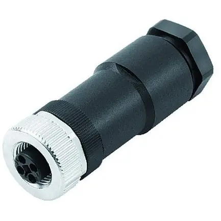Kupplung, M12, 4-polig, Schraubanschluss, Schraubverriegelung, gerade, 99 0630 19 04 Preisknaller