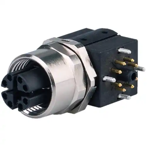 Nur Für Kurze Zeit Einbaubuchse, M12, 8-polig, Lötanschluss, abgewinkelt, 100007554