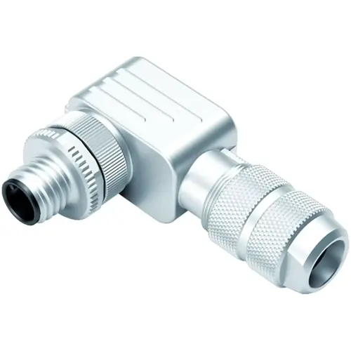 Stecker, M12, 4-polig, Crimpanschluss, Schraubverriegelung, abgewinkelt, 99 1433 824 04 Markenware
