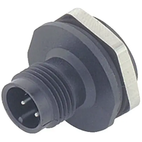 Abverkauf Einbaustecker, M12, 4-polig, Lötanschluss, Schraubverriegelung, gerade, 09 0435 90 04