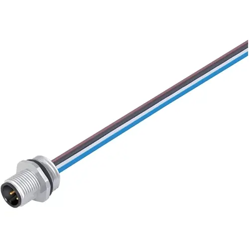 Sonderaktion Einbaustecker, M12, 4-polig, Litzenanschluss, Schraubverriegelung, gerade, 09 3431 433 04