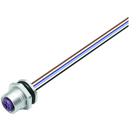 Einbaubuchse, M12, 4-polig, Litzenanschluss, Schraubverriegelung, gerade, 76 0534 1011 00104-0200 Sofort Bestellen