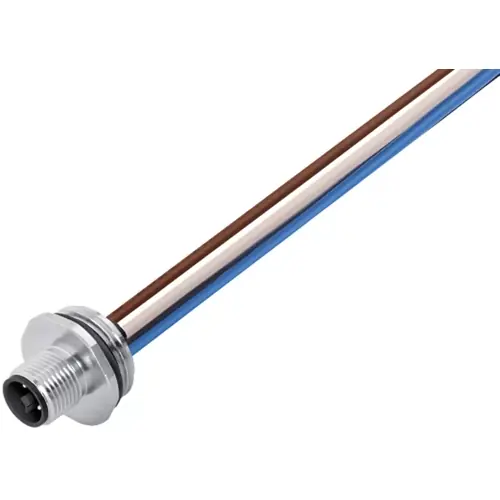 Aktuell Einbaustecker, M12, 4-polig, Litzenanschluss, Schraubverriegelung, gerade, 09 0631 642 04