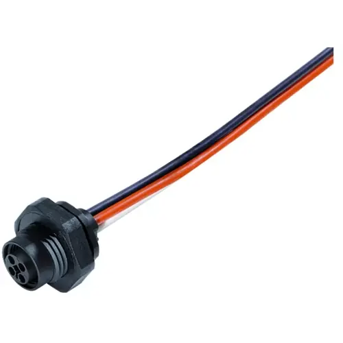 Einbaubuchse, M12, 4-polig, Litzenanschluss, Schraubverriegelung, gerade, 09 0632 321 04 Zertifiziert