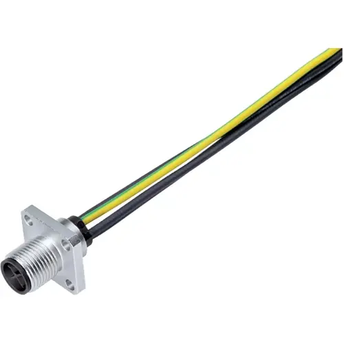 Einbaustecker, M12, 3-polig + PE, Litzenanschluss, Schraubverriegelung, gerade, 09 0691 070 04 Sofort Bestellen