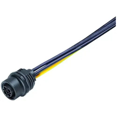 Solange Der Vorrat Reicht Einbaubuchse, M12, 3-polig + PE, Litzenanschluss, Schraubverriegelung, gerade, 09 0692 300 04