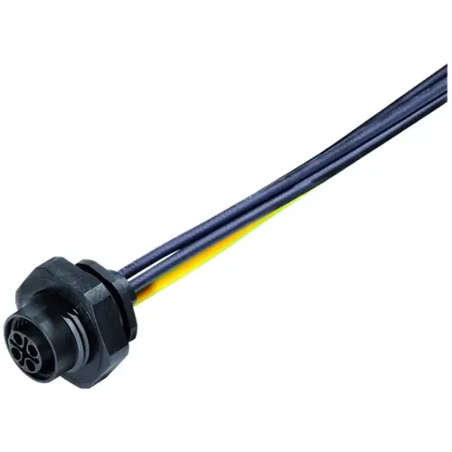 Einbaubuchse, M12, 3-polig + PE, Litzenanschluss, Schraubverriegelung, gerade, 09 0692 321 04 Nur Heute