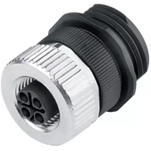 Einbaubuchse, M12, 3-polig + PE, Schraubanschluss, Schraubverriegelung, gerade, 99 0694 500 04 Nur Für Kurze Zeit